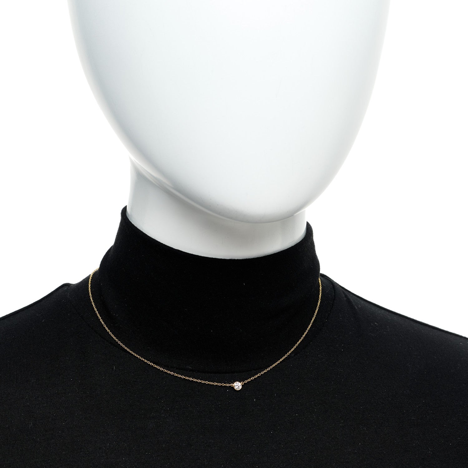Tiffany 18K Yellow Gold Diamond .17ct Elsa Peretti Diamonds by the Yard Pendant Necklace 2 of 6