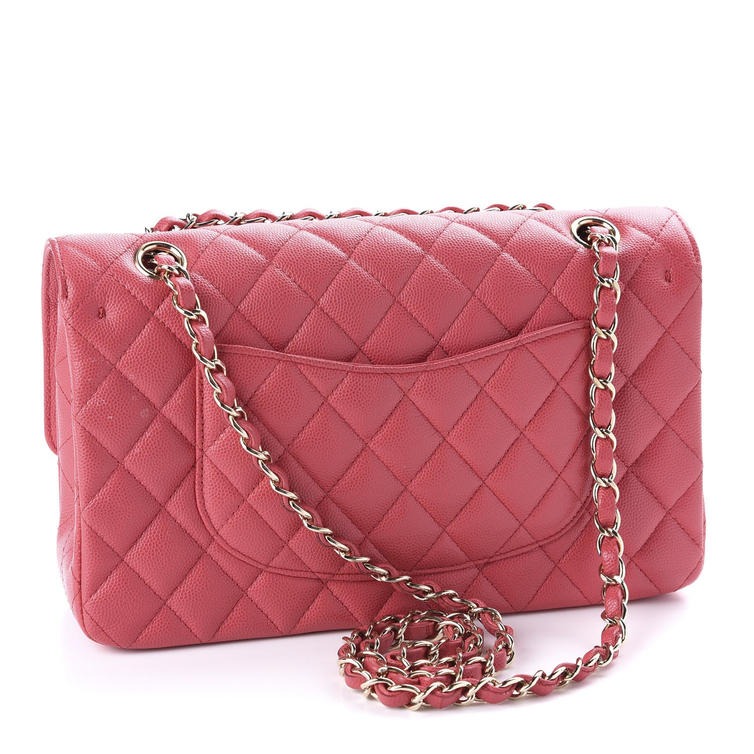 Chanel Caviar Quilted Medium Double Flap Dark Pink 3 of 10