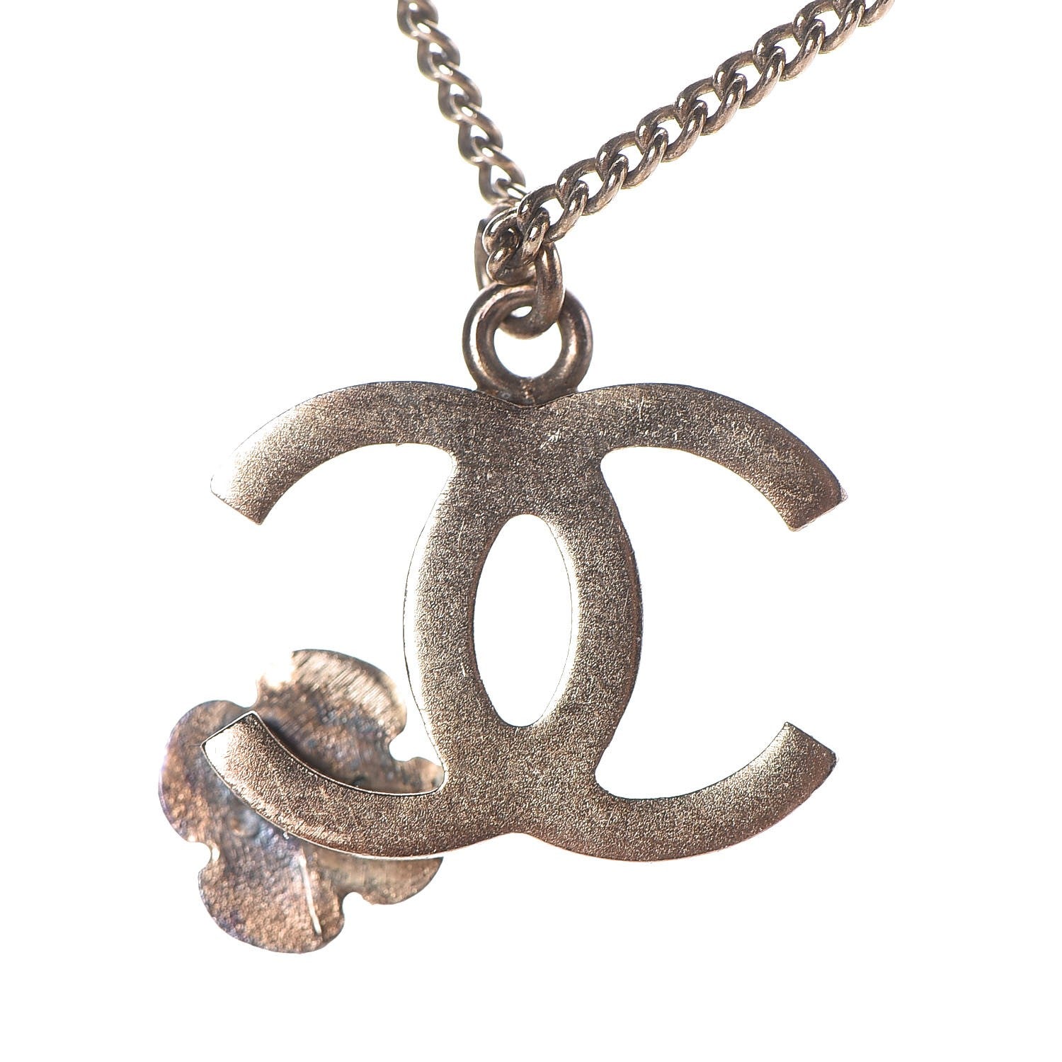 Chanel Enamel CC Camellia Necklace Gold 3 of 5