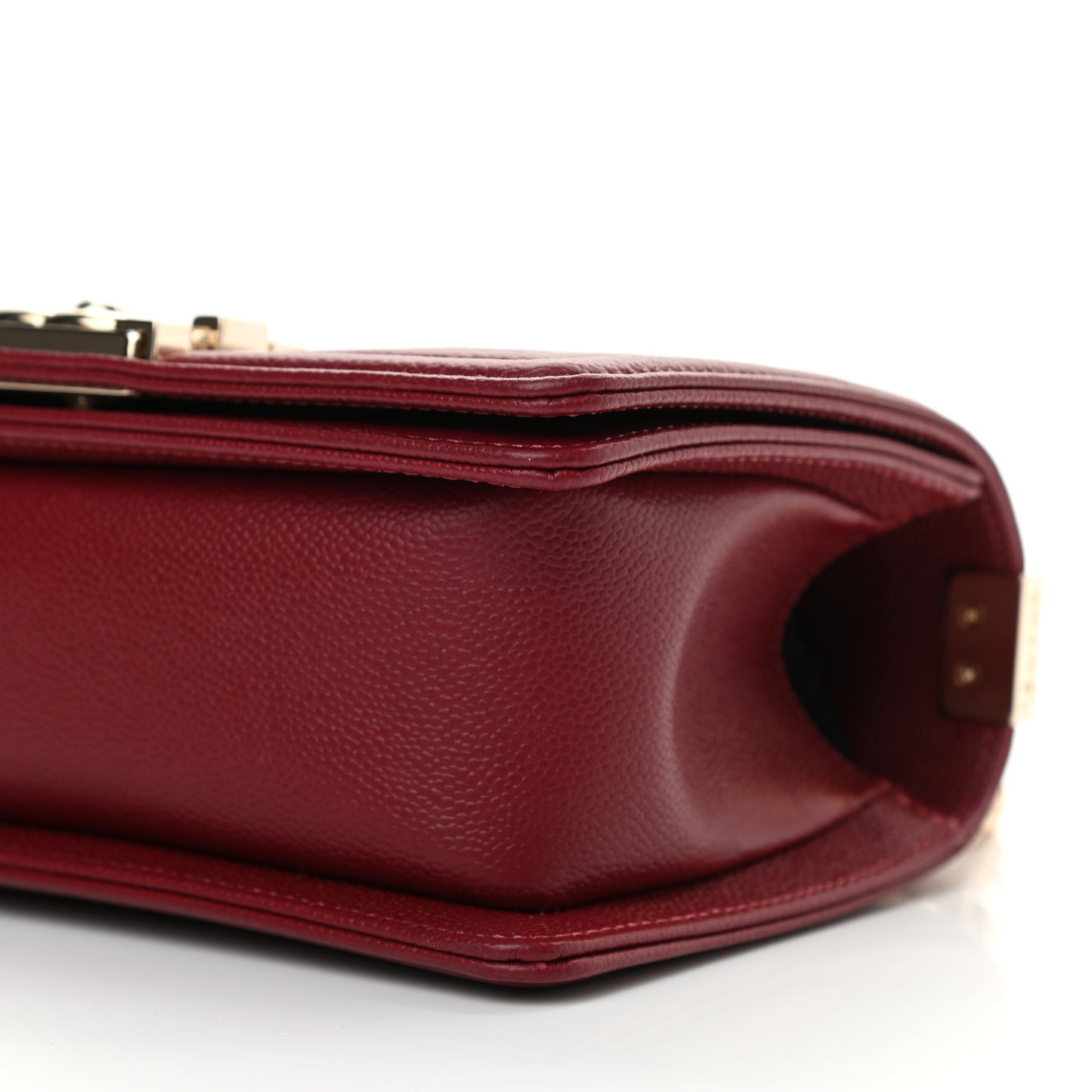 Caviar Quilted Small Boy Flap Burgundy