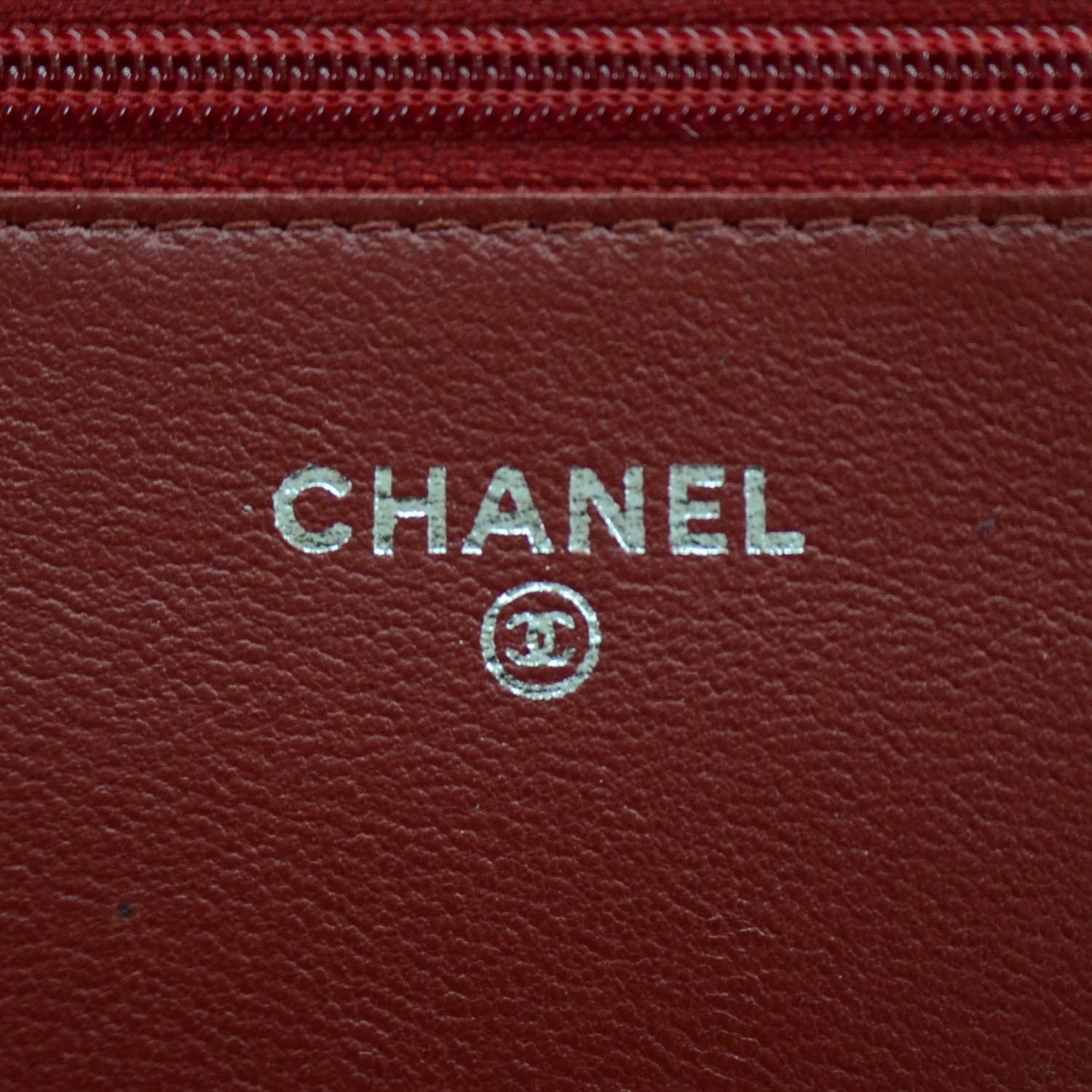 Chanel Lambskin Camellia Wallet on Chain WOC Red 10 of 13