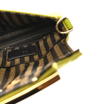 Fendi Canvas Vitello King FF Embroidered Nano Maxi Buckle Baguette Charm Wasabi 4 of 9
