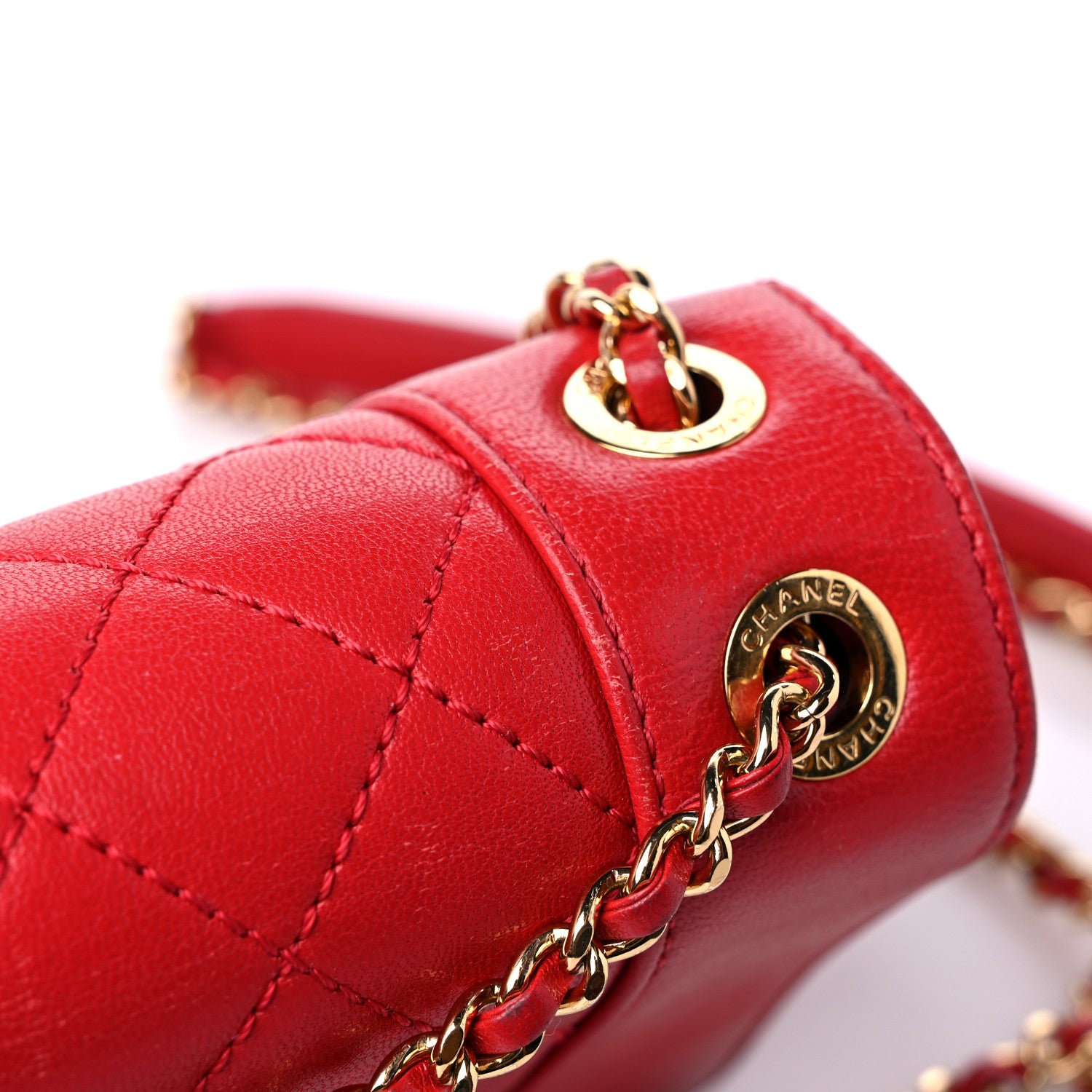 Chanel Sheepskin Quilted Medium Vintage Mademoiselle Flap Red 16 of 16