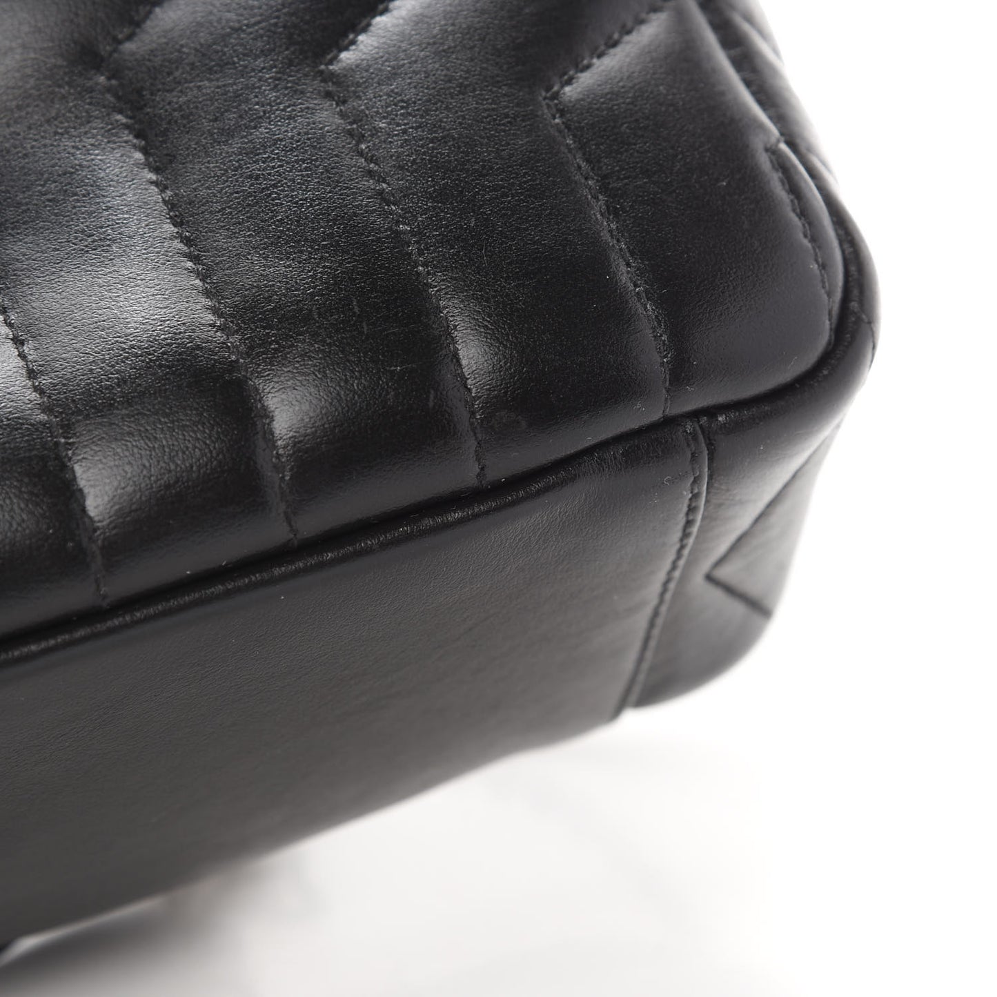 Calfskin Y Quilted Monogram Mini Loulou Camera Bag Black