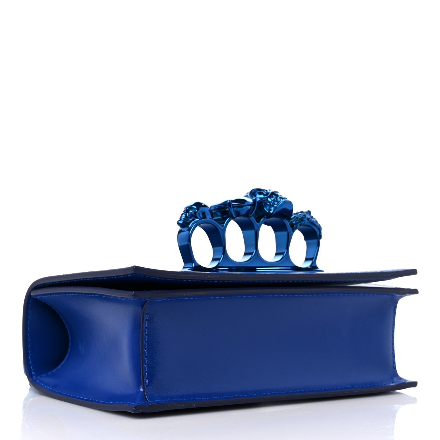 Calfskin Mini Jeweled Knuckle Satchel Royal Blue