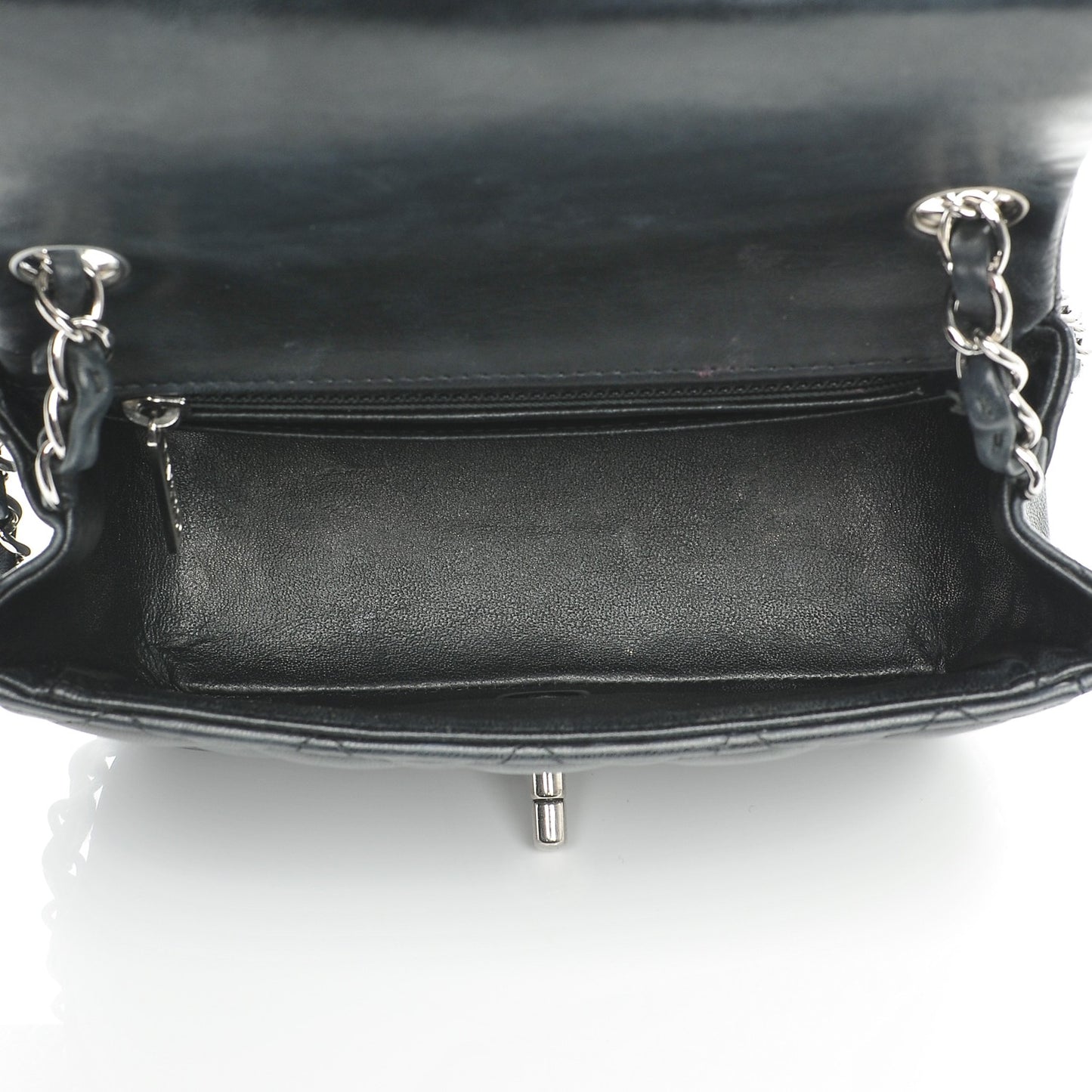Lambskin Quilted Mini Square Flap Black