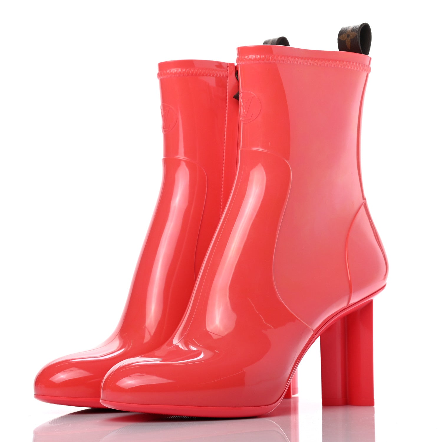 Louis Vuitton Rubber Silhouette Ankle Boots 39 Corail 3 of 8
