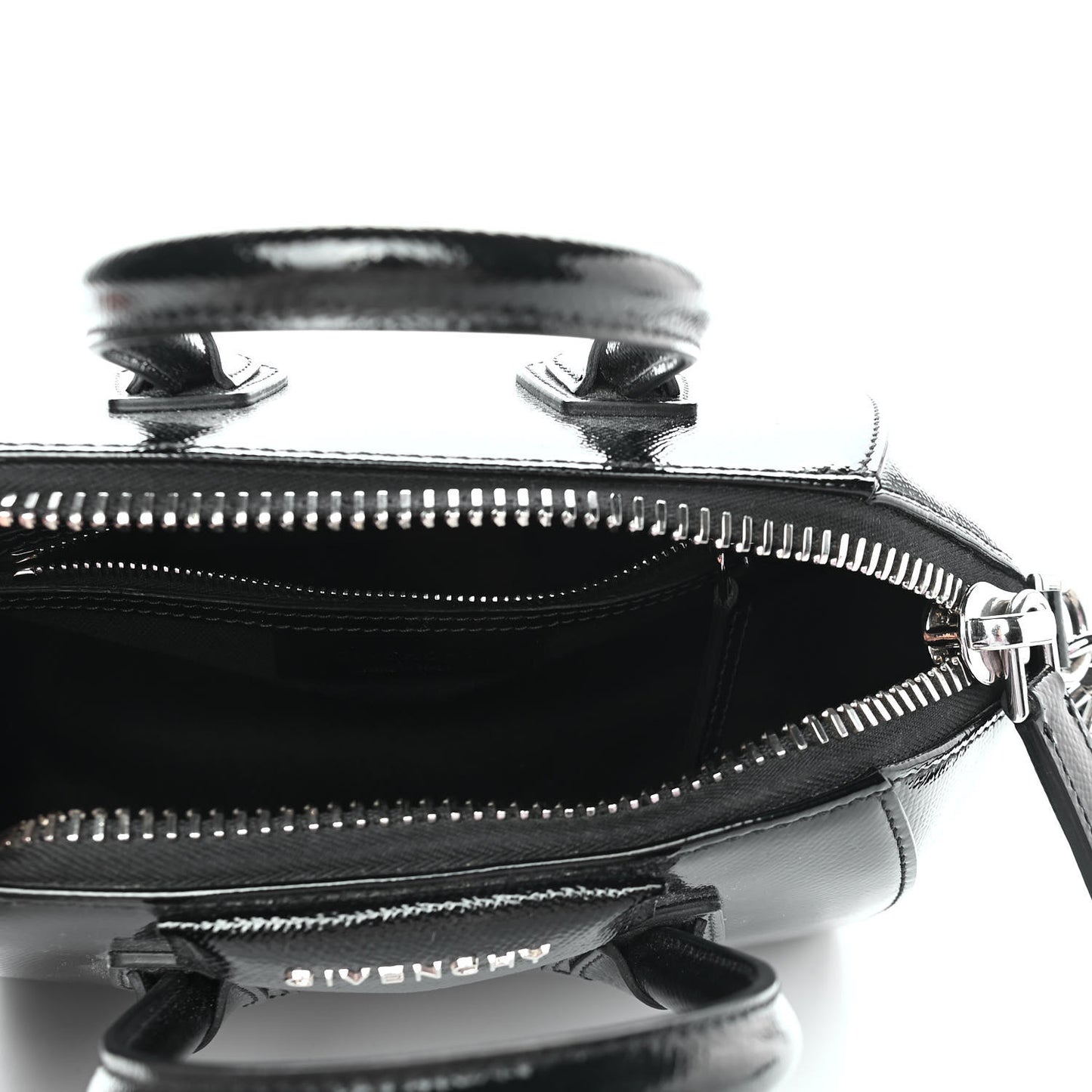 Textured Patent Calfskin Mini Antigona Black