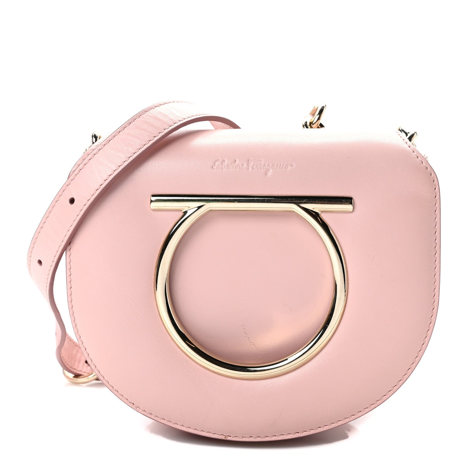 Salvatore Ferragamo Calfskin Vela Crossbody Flap Bag Antique Rose 1 of 9