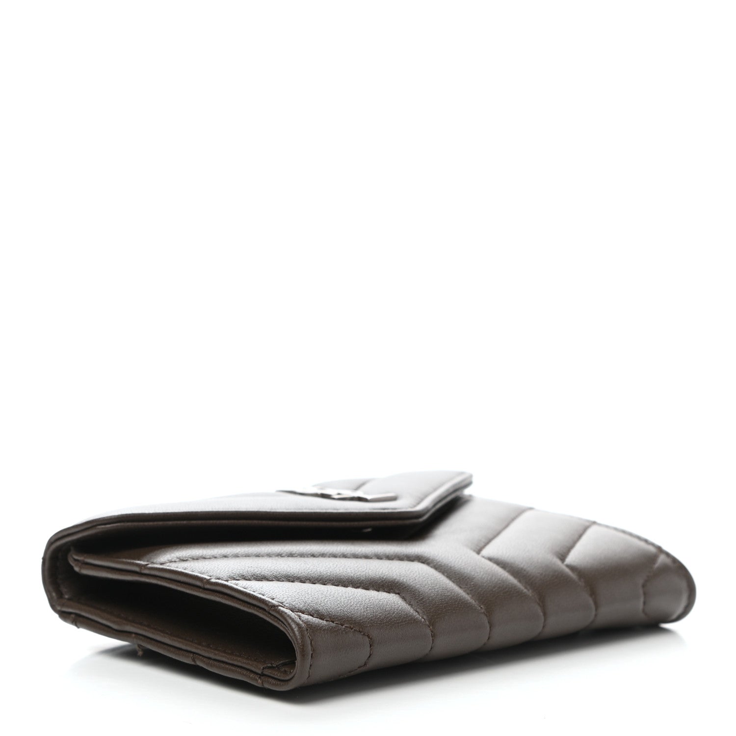 Saint Laurent Lambskin Y Quilted Monogram Small Loulou Envelope Wallet Faggio 4 of 7