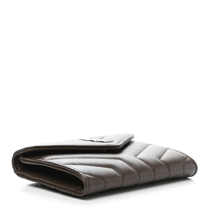 Saint Laurent Lambskin Y Quilted Monogram Small Loulou Envelope Wallet Faggio 4 of 7