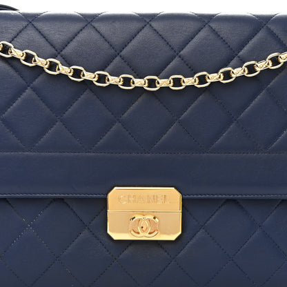 Chanel Lambskin Quilted Large Chic With Me Flap Navy 7 of 9