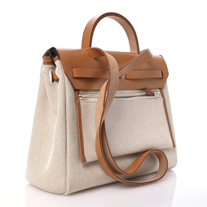 Hermes H Plume Canvas Vache Hunter Circuit 24 Herbag Zip Retourne 31 Naturel 4 of 13