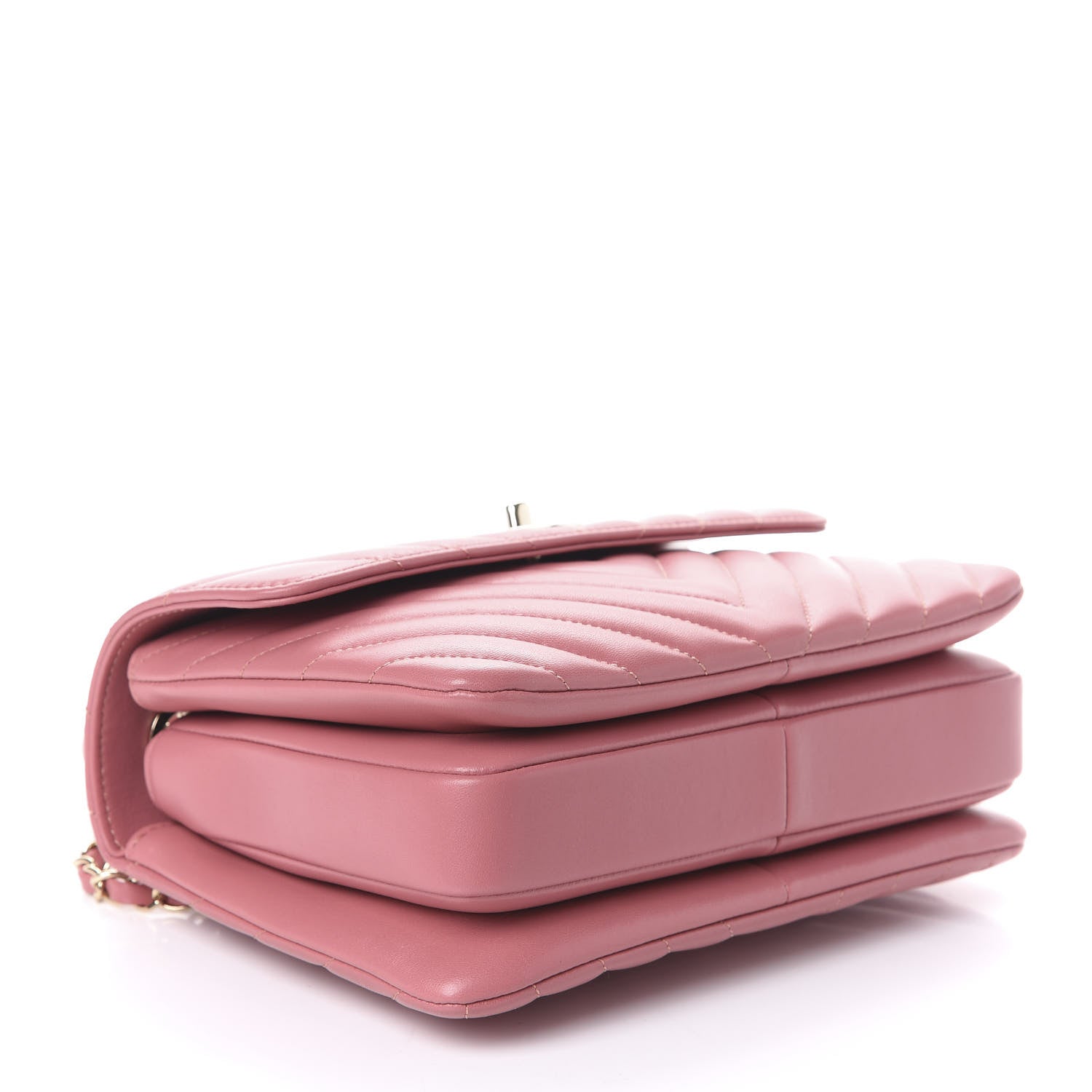 Chanel Lambskin Chevron Quilted Small Trendy CC Dual Handle Flap Bag Light Pink 4 of 10