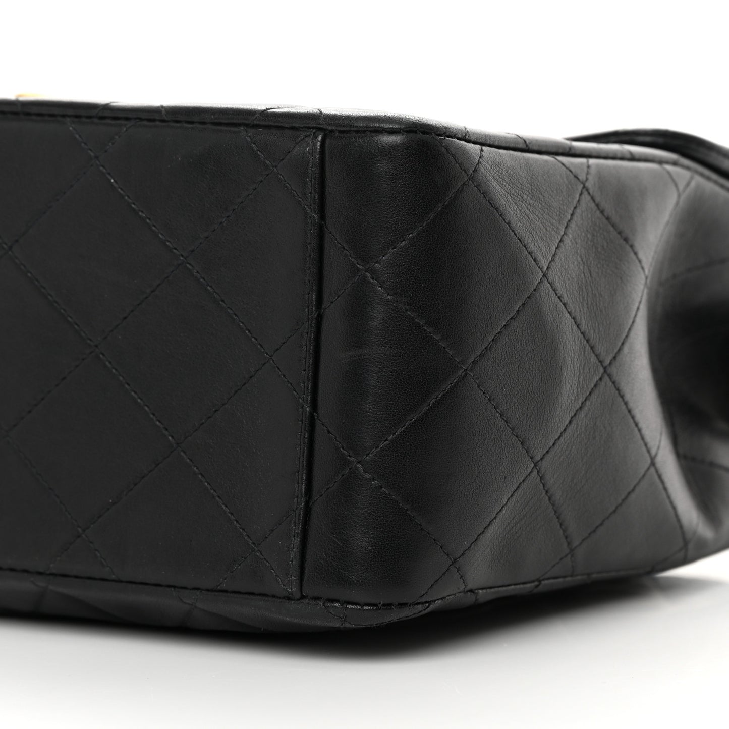 Lambskin Quilted XL Jumbo Single Flap Black