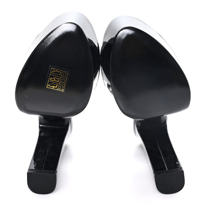 Saint Laurent Vernice Grupy Sexy 95 Tanouk Platform Sandals 37.5 Black 6 of 10