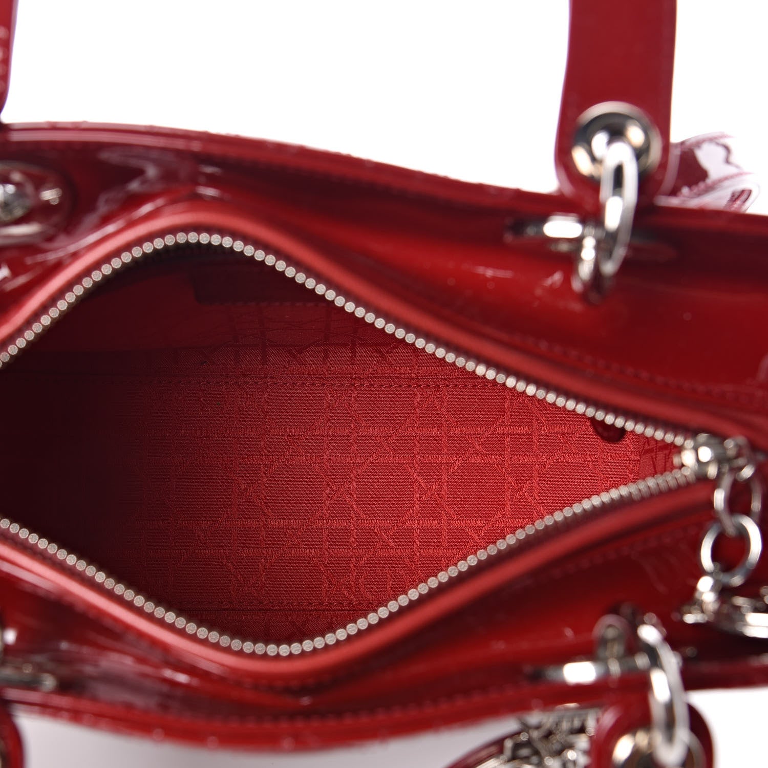Christian Dior Patent Cannage Medium Lady Dior Red 5 of 10