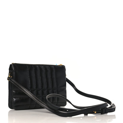 Burberry Lambskin Quilted Lola Double Pouch Crossbody Black 3 of 9