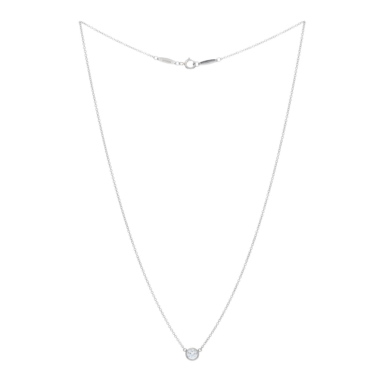 Tiffany Platinum Diamond .40ct Elsa Peretti Diamonds by the Yard Pendant Necklace 2 of 5
