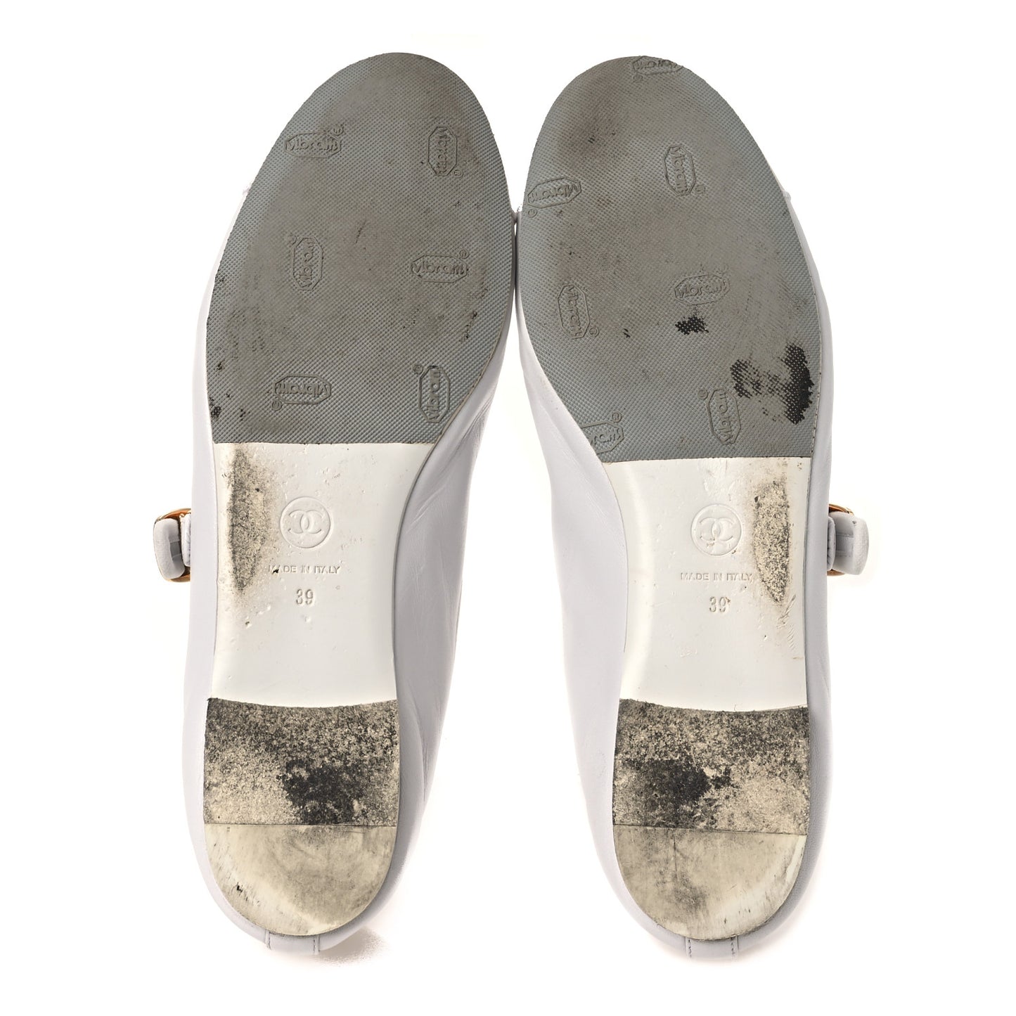 Lambskin Mary Jane Flats 39 White
