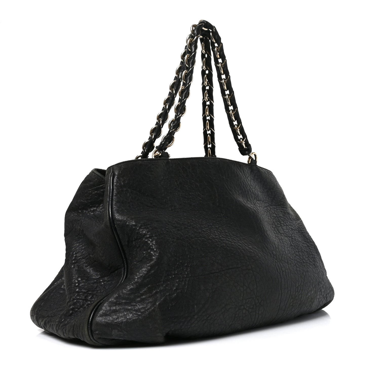 Crinkled Lambskin Mia Tote Black