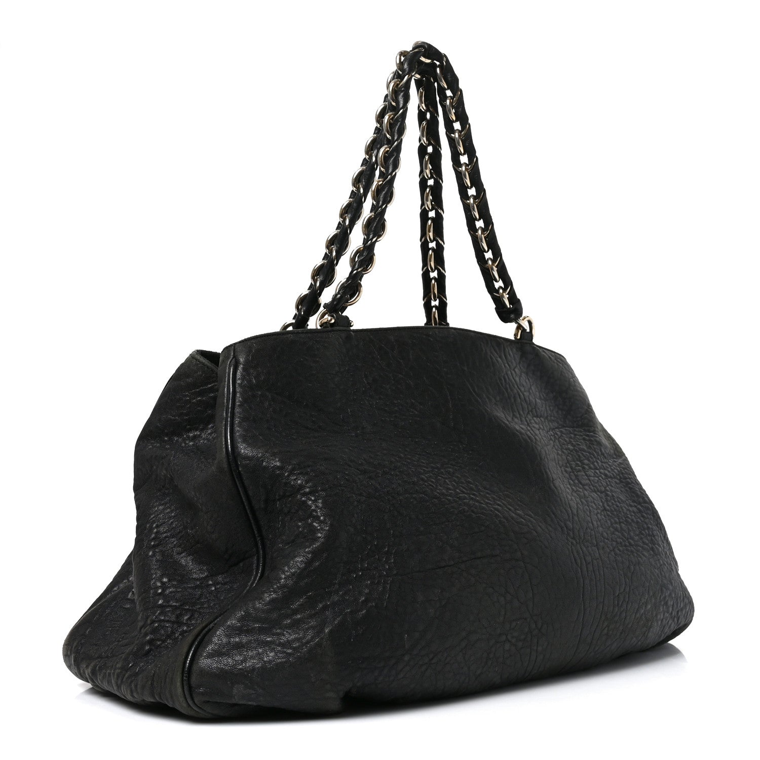 Fendi Crinkled Lambskin Mia Tote Black 3 of 10