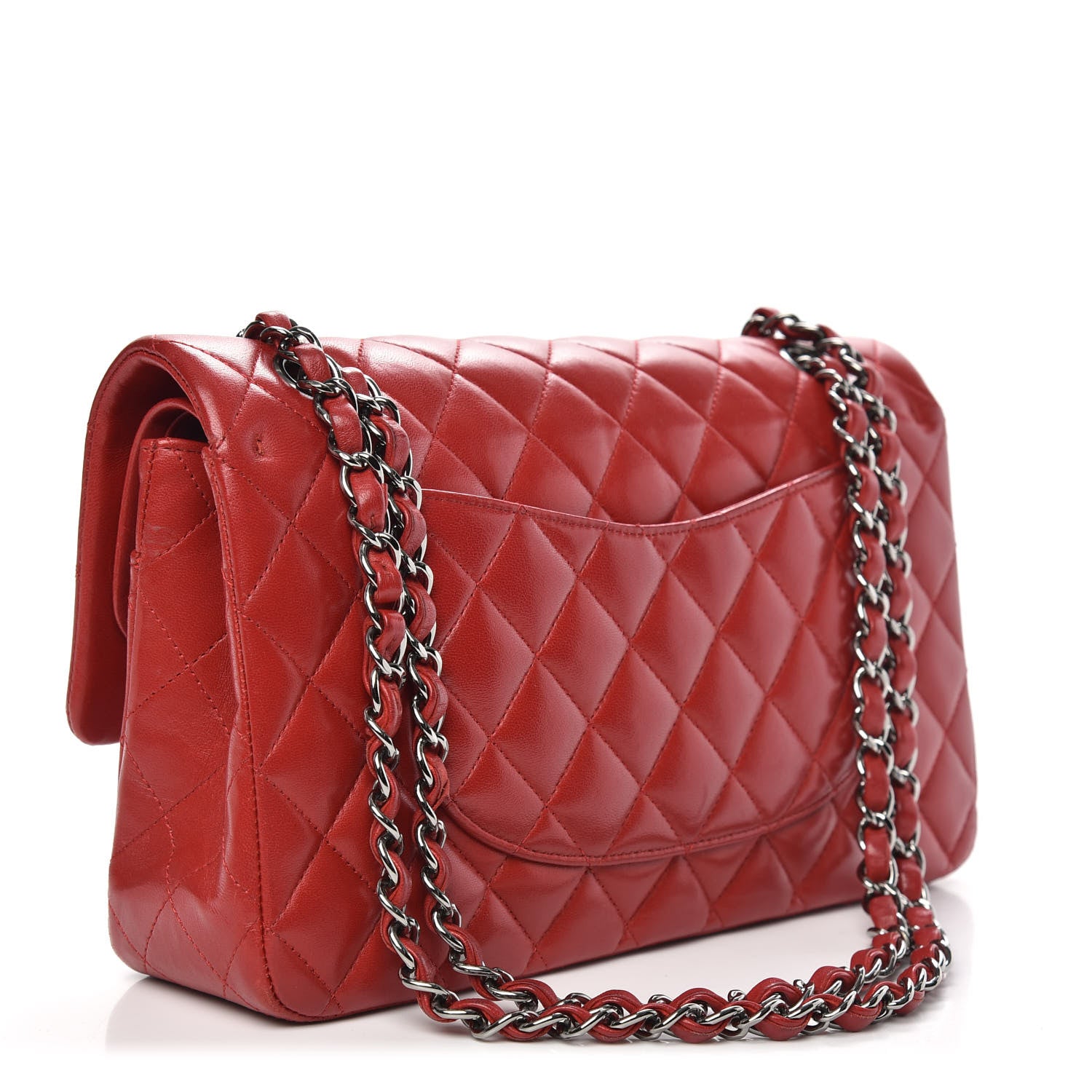Chanel Lambskin Quilted Medium Double Flap Red 4 of 19
