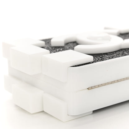 Chanel Plexiglass Crystal Lego Clutch White Black 18 of 26
