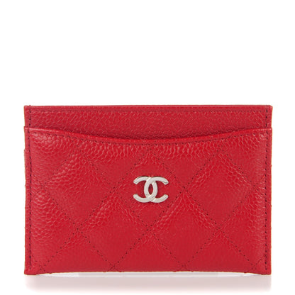 Chanel Caviar Quilted Card Holder Red 1 of 8
