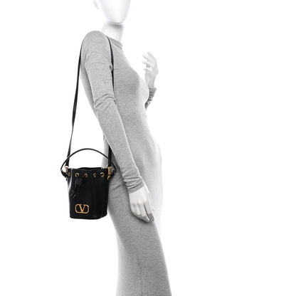 Valentino Garavani Nappa Mini VLogo Signature Bucket Bag Black 2 of 12