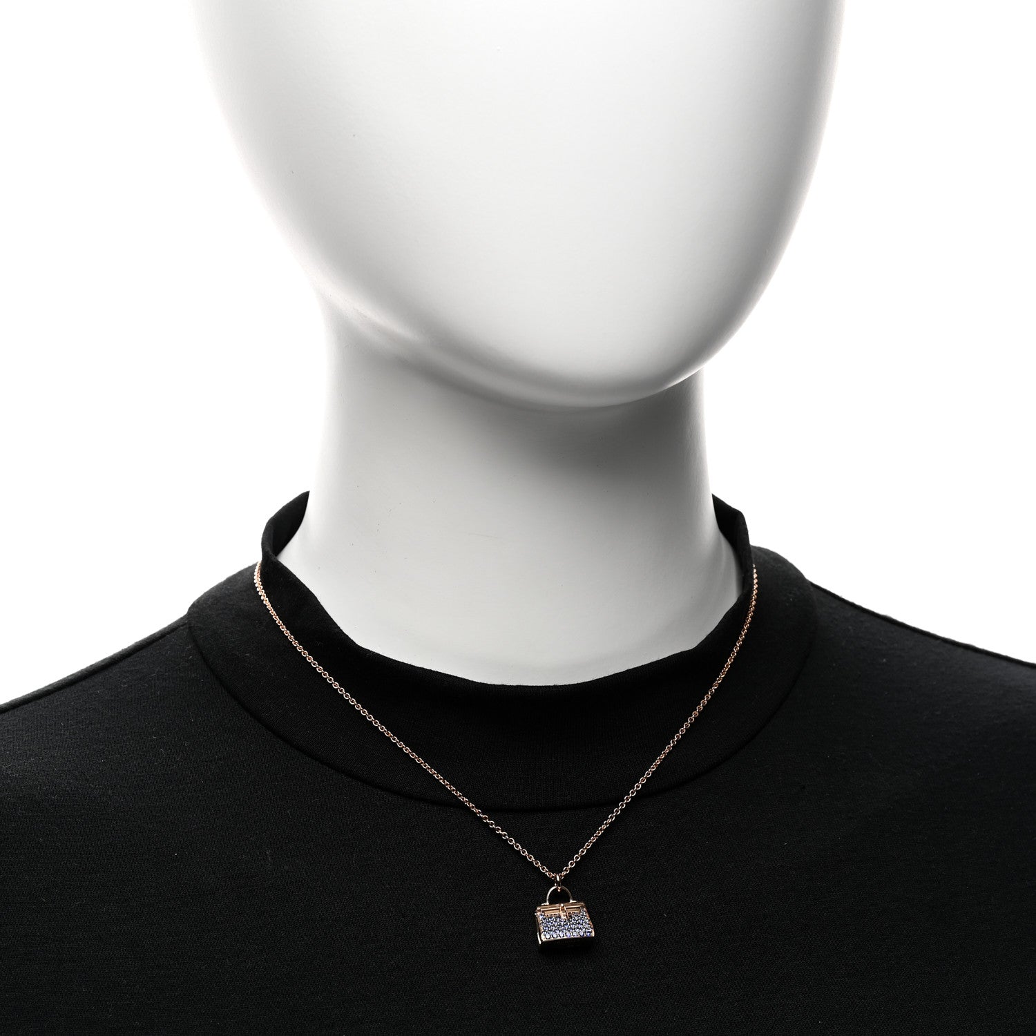 Hermes 18K Rose Gold Blue Sapphire Kelly Amulettes Pendant Necklace 2 of 6