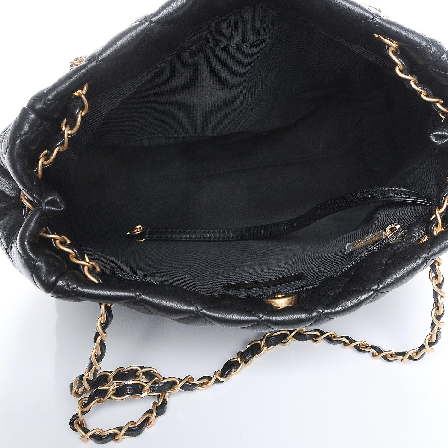 Chanel Lambskin Large Quilted Shopping Tote Black 5 of 7