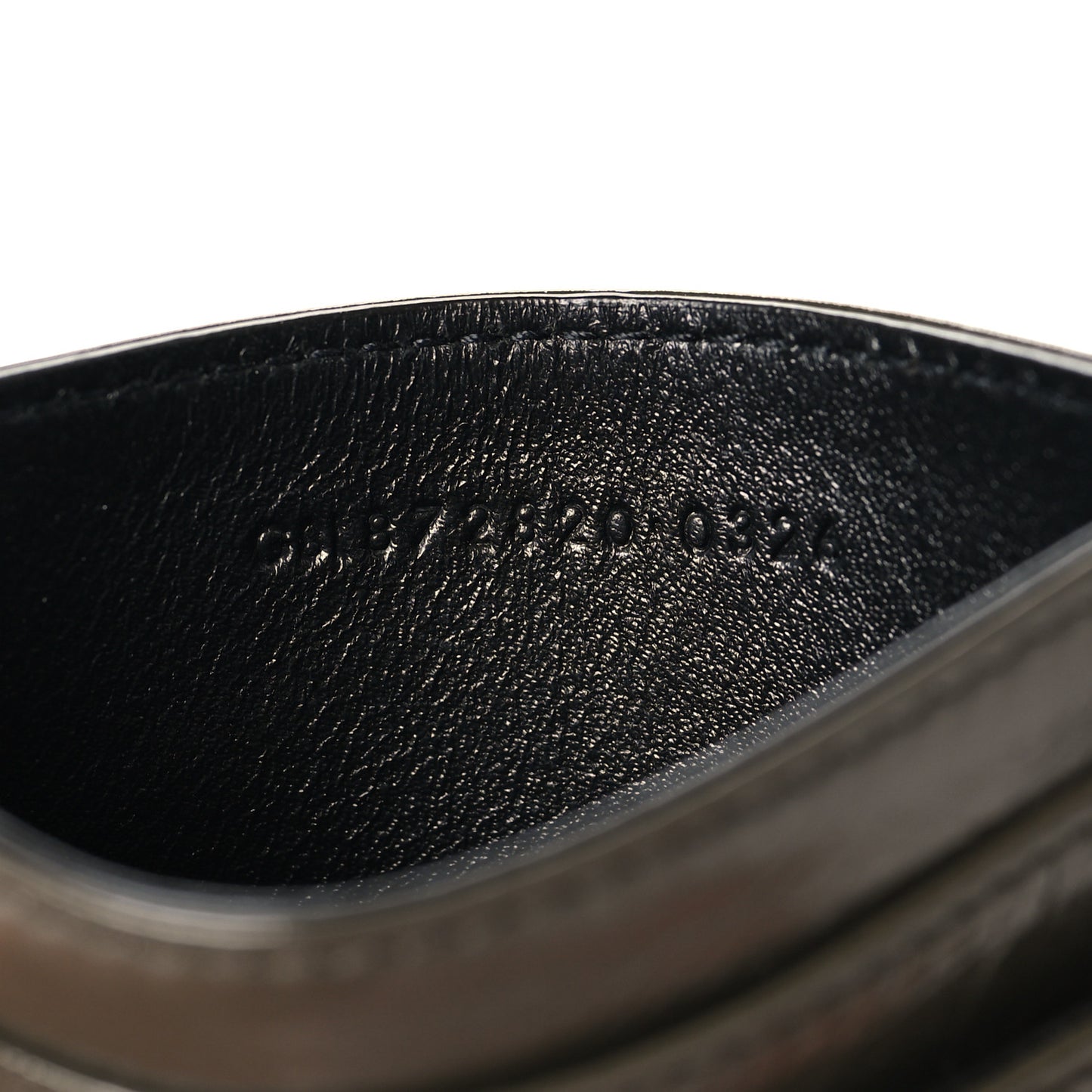 Crinkled Calfskin Matelasse Monogram Niki Card Case Light Musk