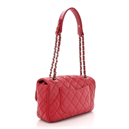 Chanel Lambskin Perforated Medium Double Flap Dark Pink 3 of 10