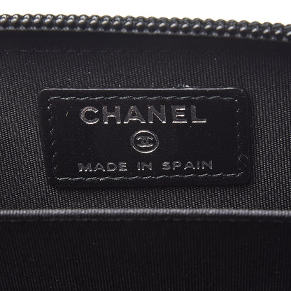 Chanel Caviar Quilted Boy Zip Around Coin Purse Wallet Black 6 of 8