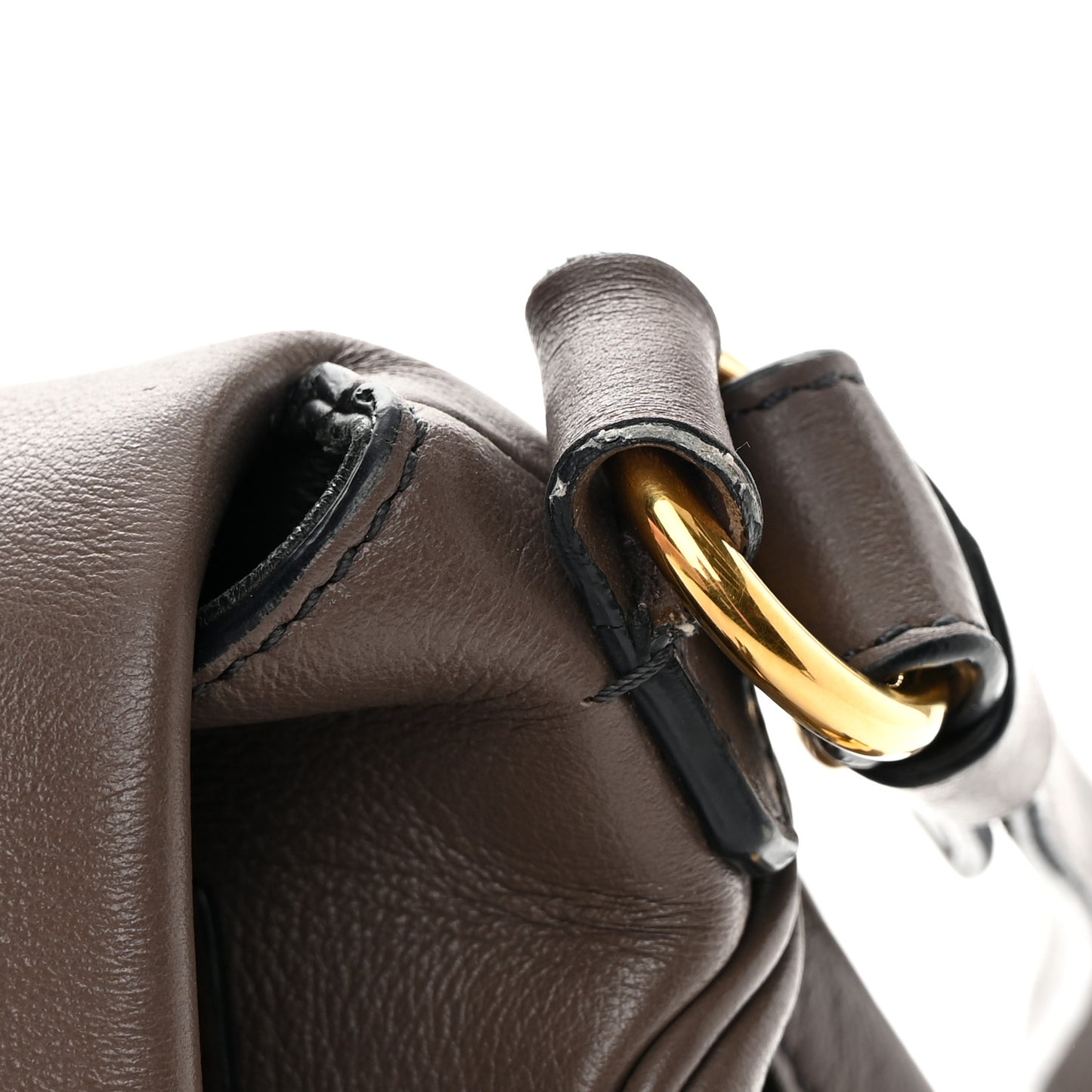 Grained Calfskin Medium Shaded Jennifer Crossbody Bag Brown