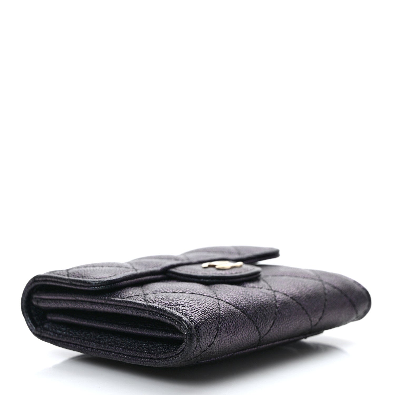 Chanel Iridescent Caviar Quilted Flap Card Holder Wallet Black 5 of 8