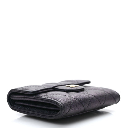 Chanel Iridescent Caviar Quilted Flap Card Holder Wallet Black 5 of 8