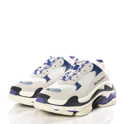 Balenciaga Mesh Nubuck Womens Triple S Sneakers 36 White Bleu Violet 2 of 10