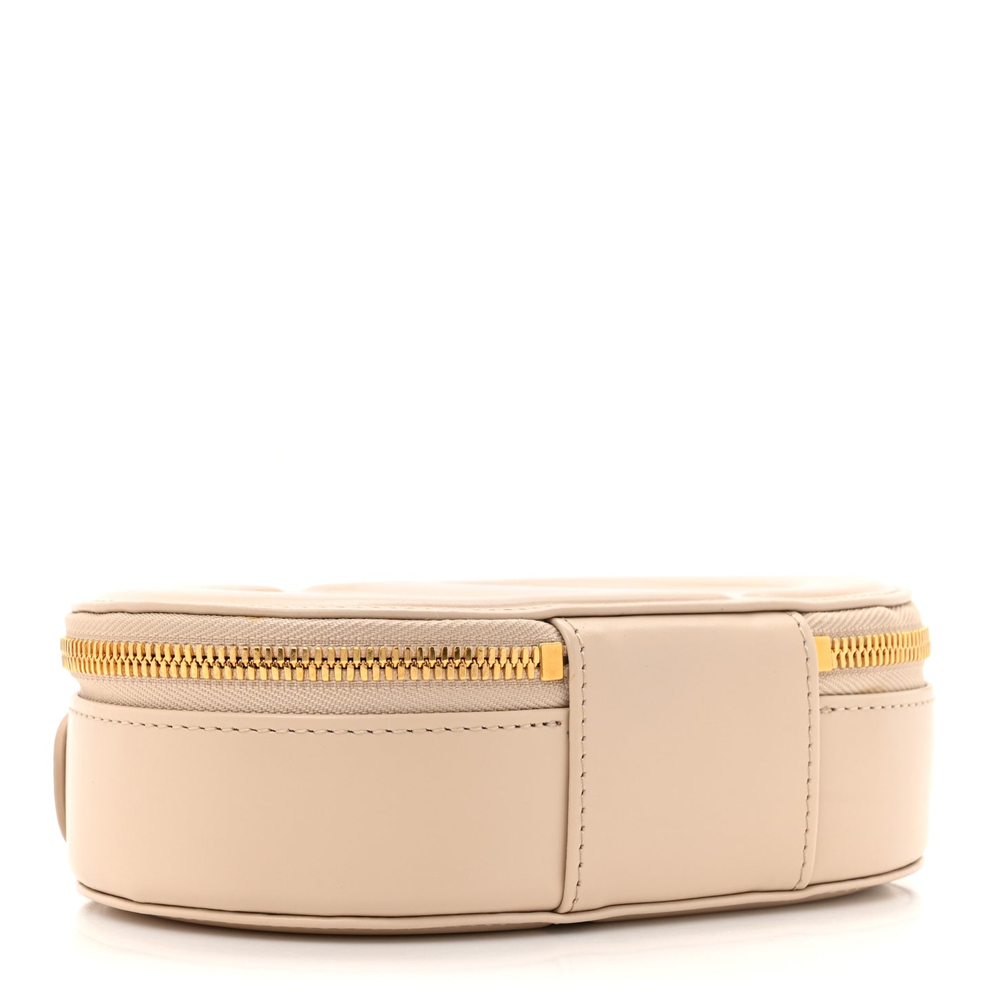 Calfskin CD Signature Oval Crossbody Camera Bag Caramel Beige