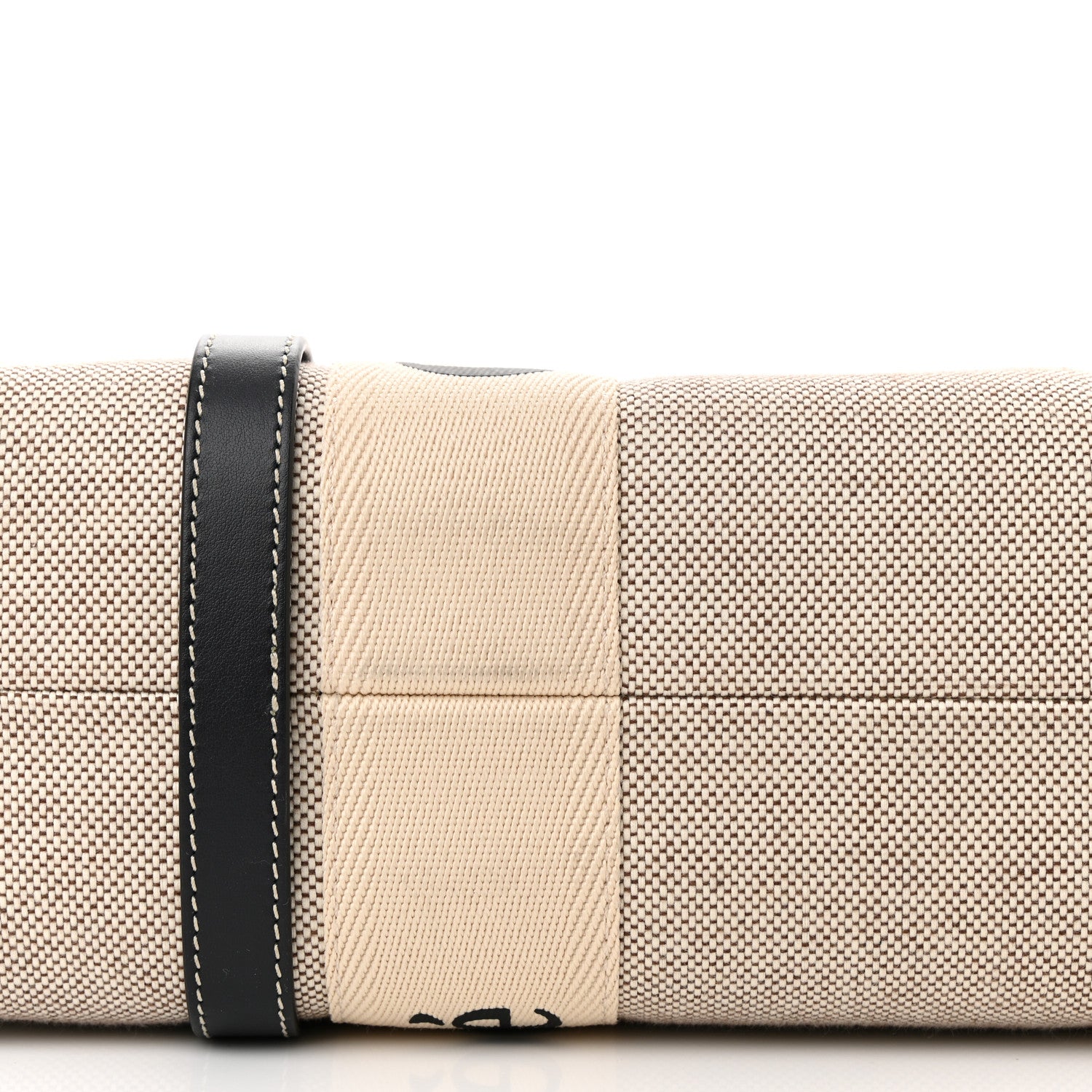 Chloe Cotton Calfskin Medium Woody Ribbon Tote White Black 12 of 13