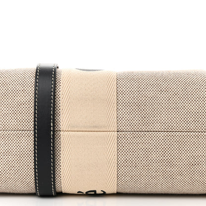 Chloe Cotton Calfskin Medium Woody Ribbon Tote White Black 12 of 13