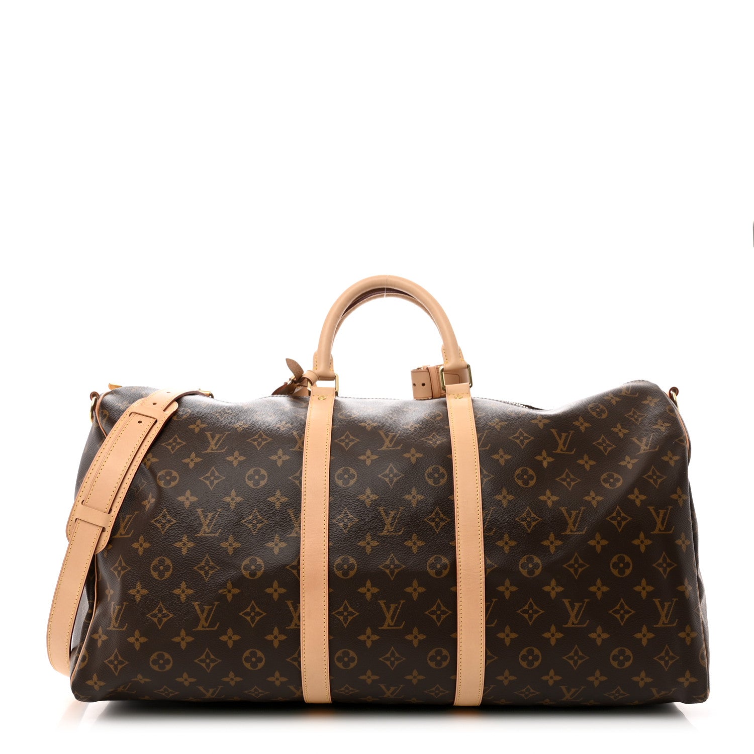 front view image of LOUIS VUITTON Monogram Keepall Bandouliere 55 by FASHIONPHILE