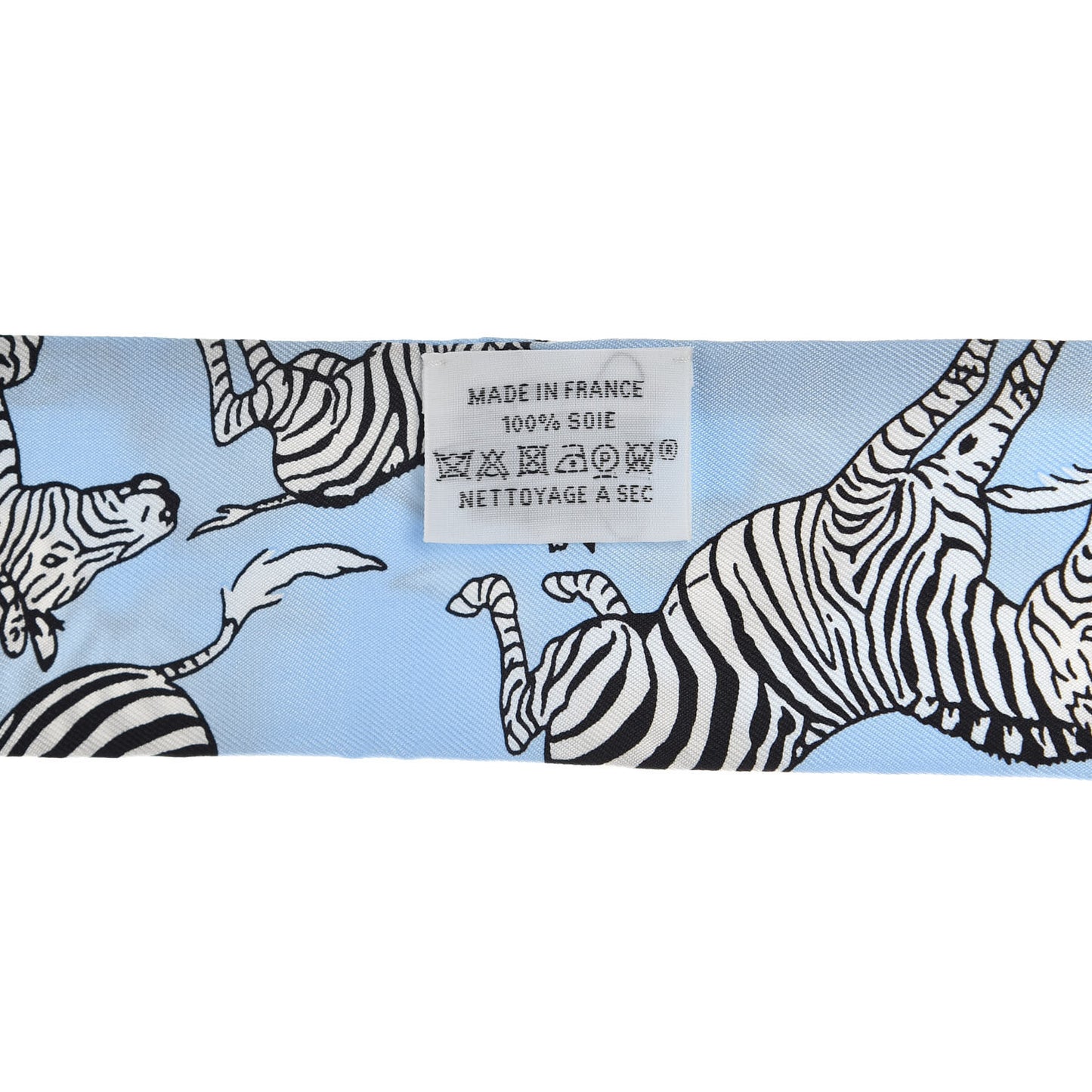 Silk Les Zebres Twilly Ciel Black White