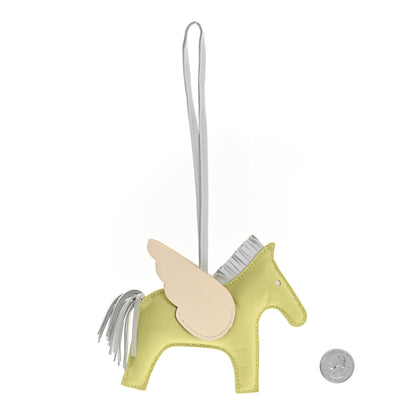 Hermes Milo Lambskin Grigri Rodeo Pegase Horse Bag Charm GM Jaune Bourgeon Bleu Brume Nata 2 of 7