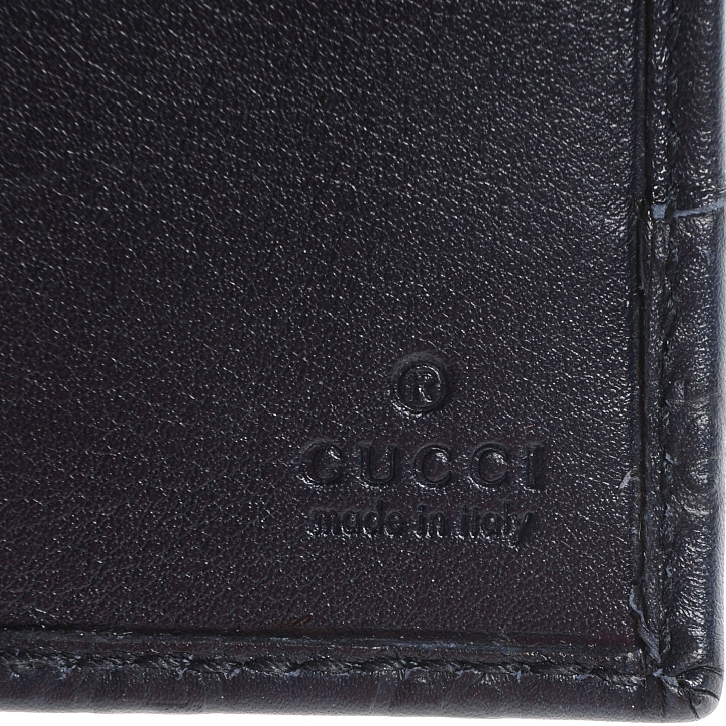 Microguccissima Trim Bi-Fold Wallet Blue