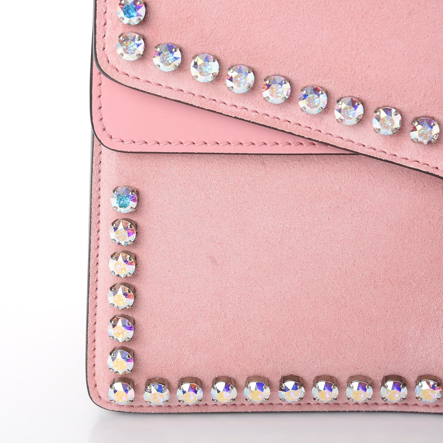 Suede Crystal Small Dionysus Shoulder Bag Peonia