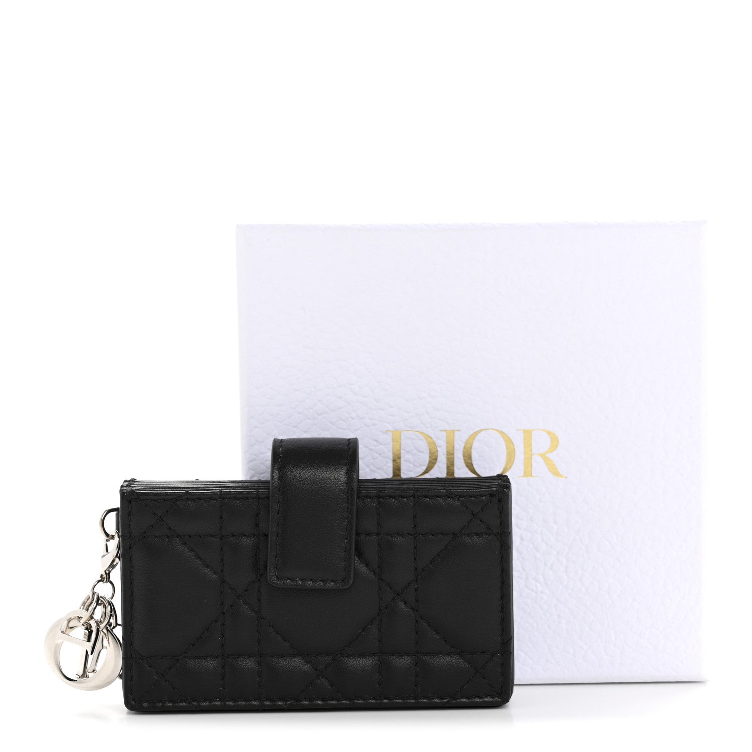 Christian Dior Lambskin Cannage Lady Dior 5-Gusset Card Holder Black 10 of 10