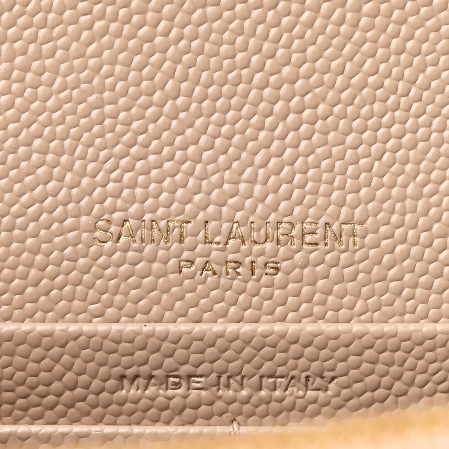 Saint Laurent Grain De Poudre Matelasse Chevron Monogram Envelope Chain Wallet Dark Beige 6 of 11