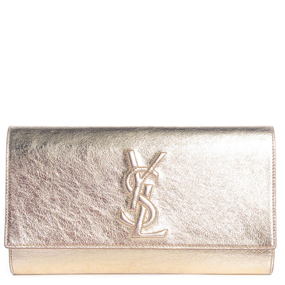 Saint Laurent Metallic Leather Large Belle De Jour Clutch Gold 1 of 7